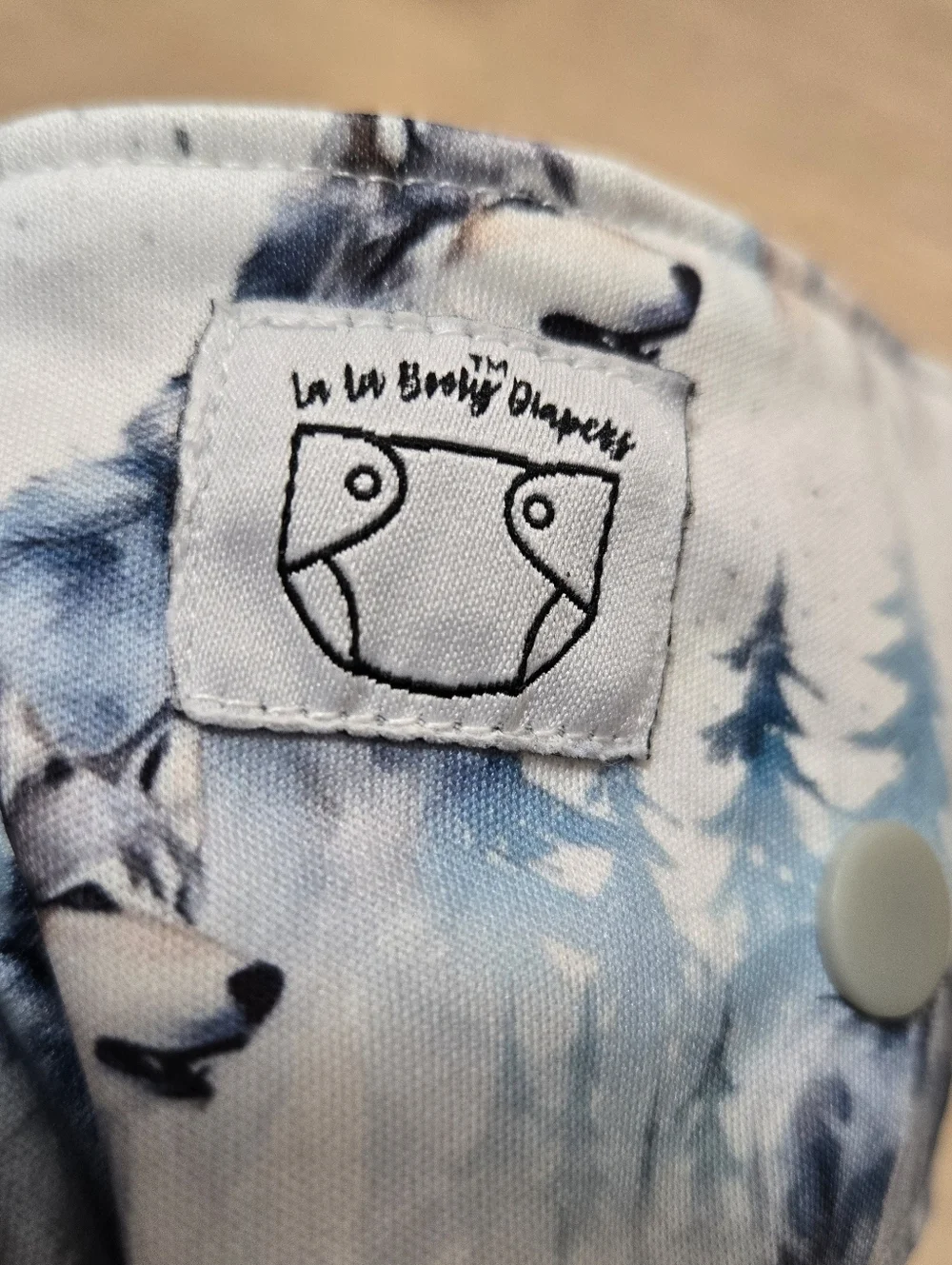 Lalabooty one size pocket cloth diaper wolf print
